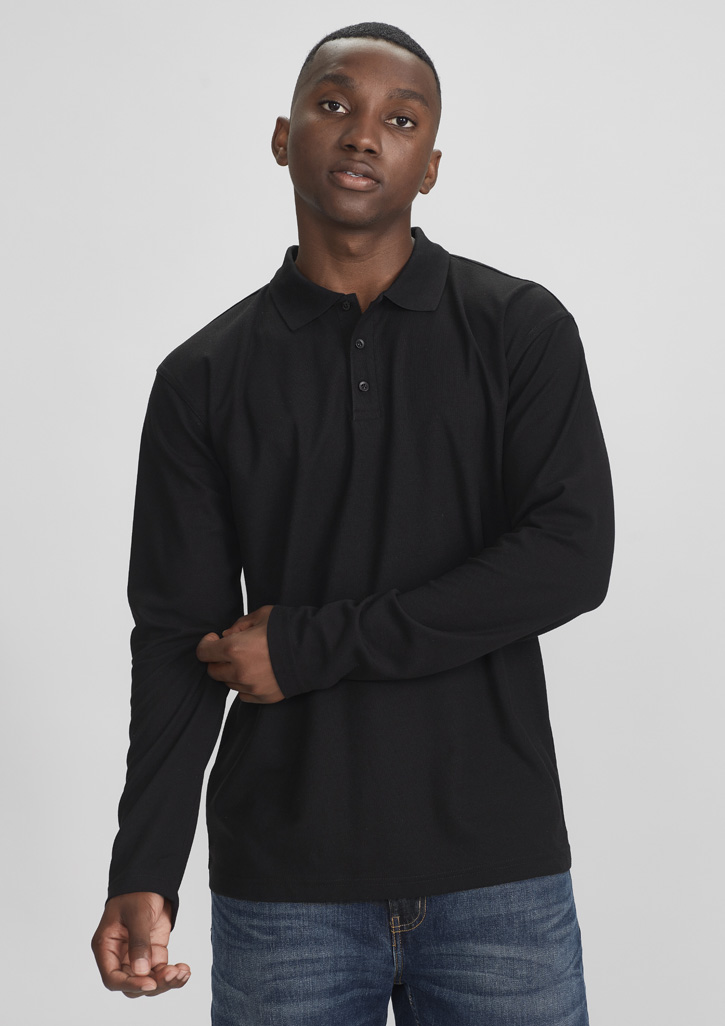 Black long cheap sleeve polo